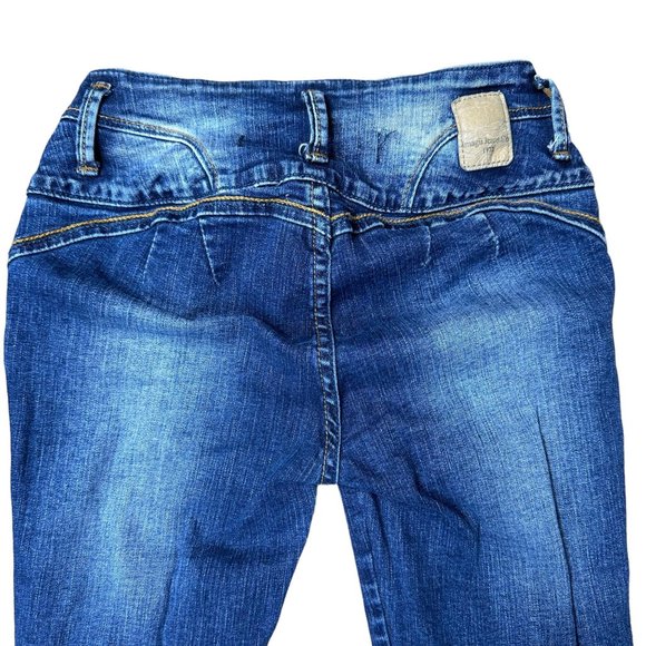 Womens Skinny Ripped Jeans Size 30 Blue Mid Rise Stretch Ankle Buttons - Picture 5 of 16